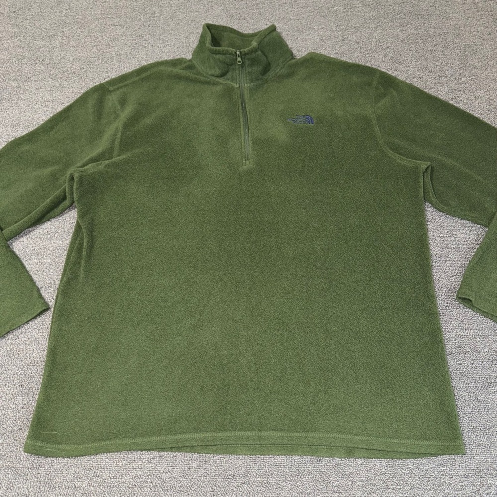 The North Face Mens TKA 100 Fleece Quarter Zip Olive Green Size Large Gorpcore